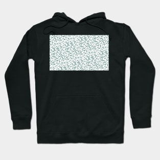 Green and White Abstract Lines Hoodie